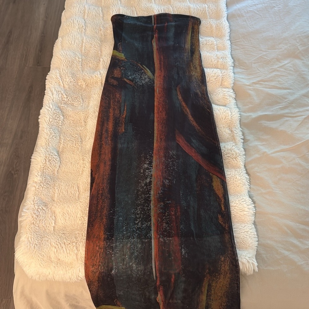 Strapless Multicolor Maxi Dress